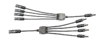 4 से 1 सौर वाई शाखा कनेक्टर्स टिन तांबा PV004-4T1 मानक IEC 62852:2014/CE