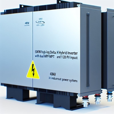 औद्योगिक विद्युत प्रणालियों के लिए डुअल MPPT और 120kW PV इनपुट के साथ 50kW 480V हाई-लेग डेल्टा हाइब्रिड इन्वर्टर