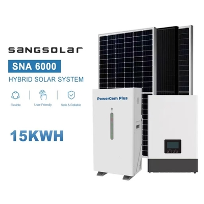 SANGसोलर इन्वर्टर 14.3kwh 15kwh 20kwh 25kwh 30kwh लिथियम बैटरी हाइब्रिड सौर प्रणाली 10kw